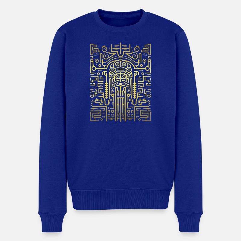 Aztekisches Gold - Männer Premium Bio Pullover - Royalblau