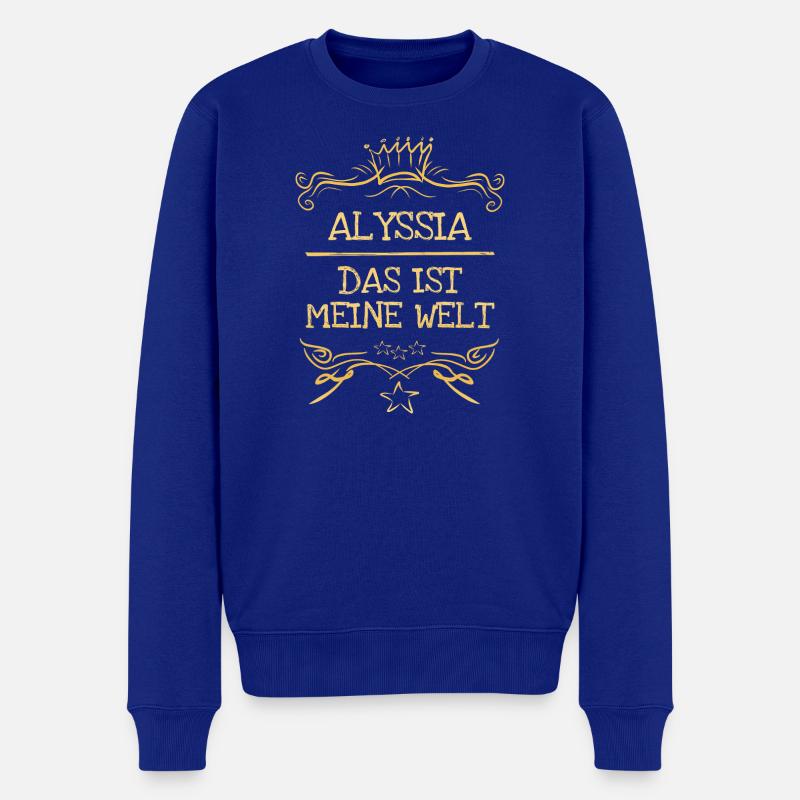 Frau Alyssia - Männer Premium Bio Pullover - Royalblau