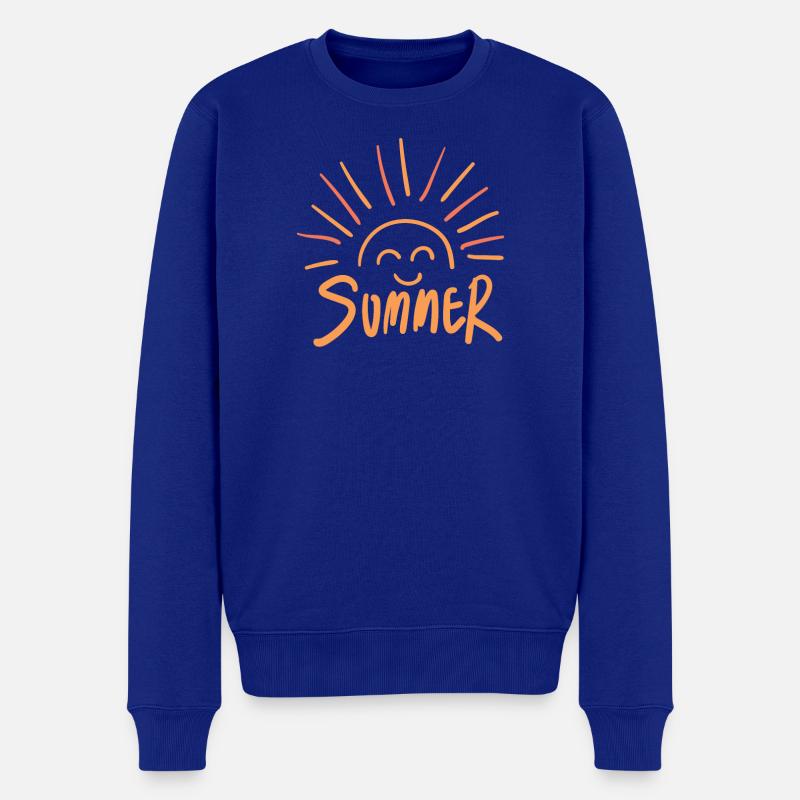 Lebendige Sommer Sonnenstrahlen Illustration - Männer Premium Bio Pullover - Royalblau