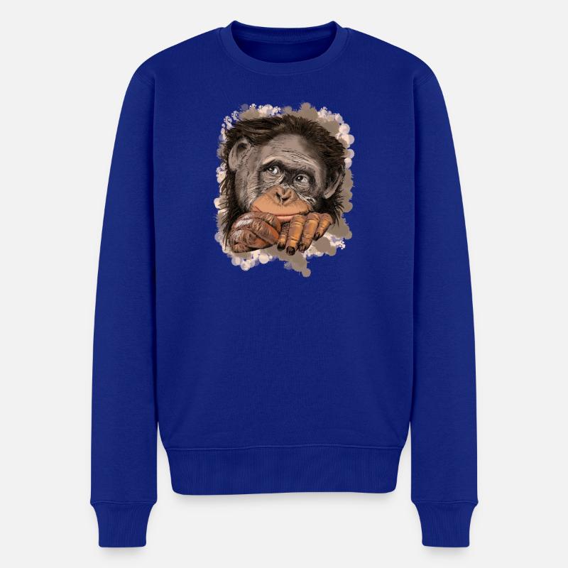 Singe - Pull Premium bio Homme - bleu roi