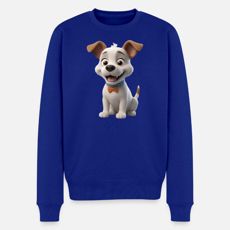 Liebes Hündchen mit Fliege - Männer Premium Bio Pullover - Royalblau
