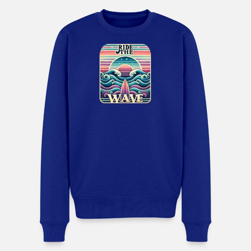 Ridethewave - Männer Premium Bio Pullover - Royalblau
