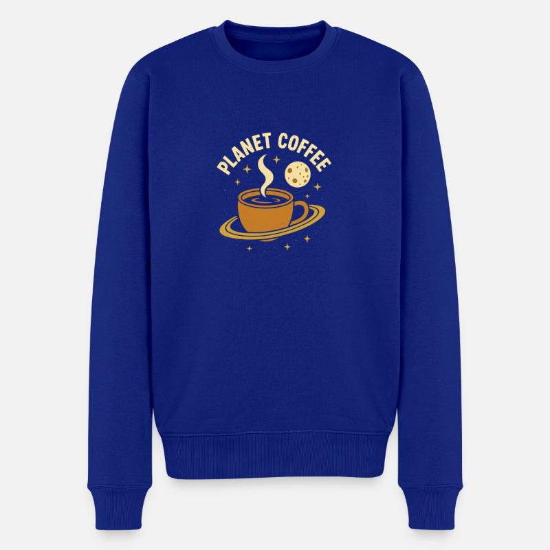 Planète Café - Pull Premium bio Homme - bleu roi