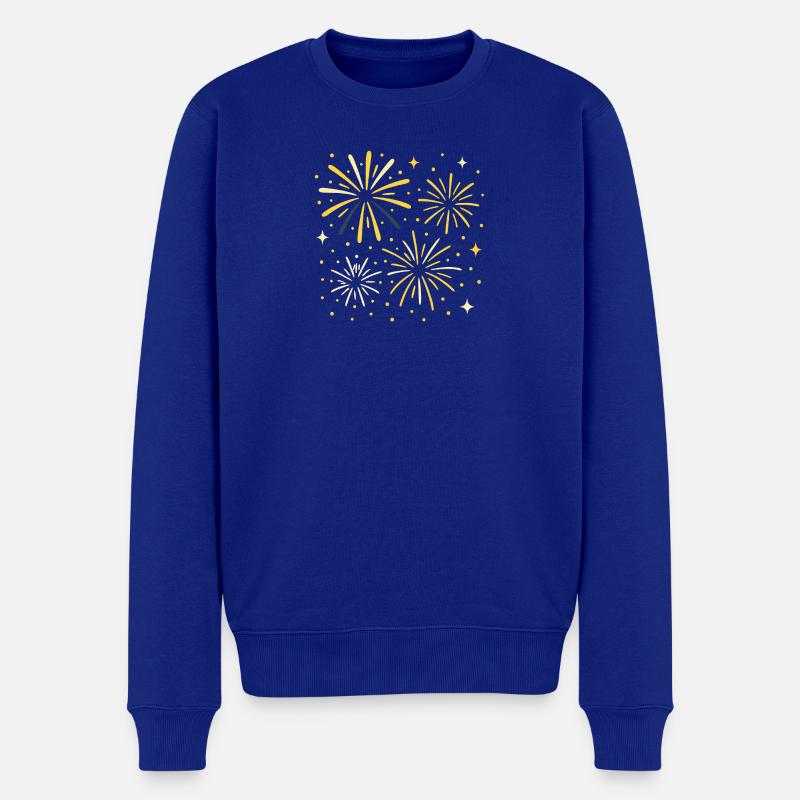 Feuerwerk - Männer Premium Bio Pullover - Royalblau