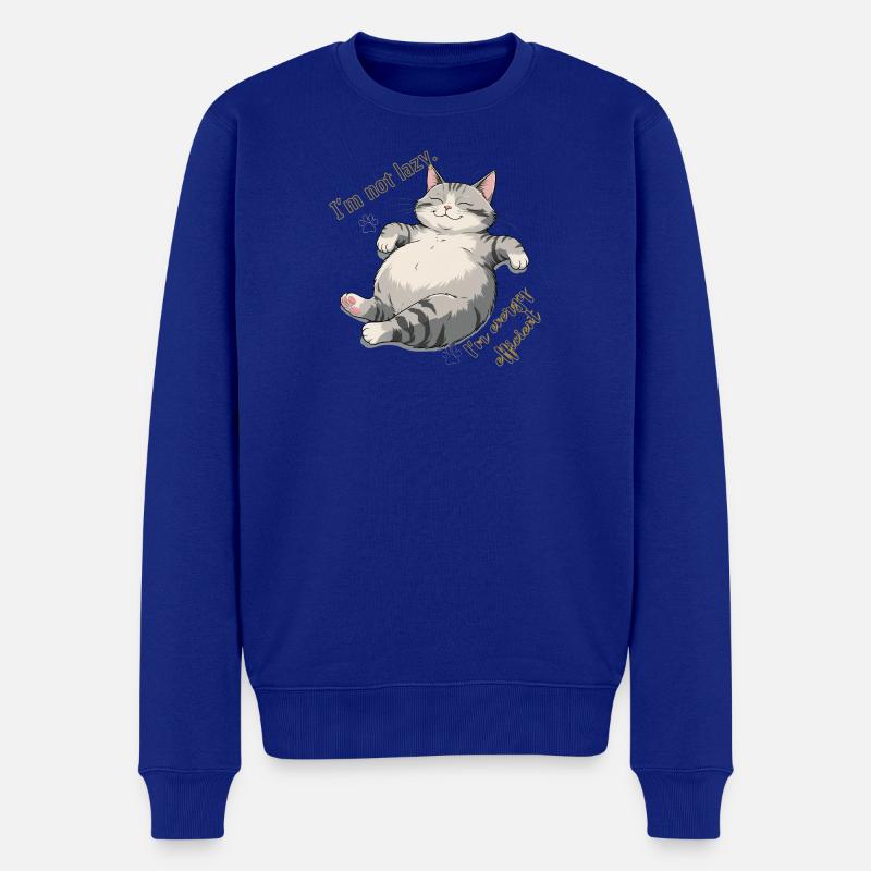Energie-Sparkatze: Cozy Lounge - Männer Premium Bio Pullover - Royalblau
