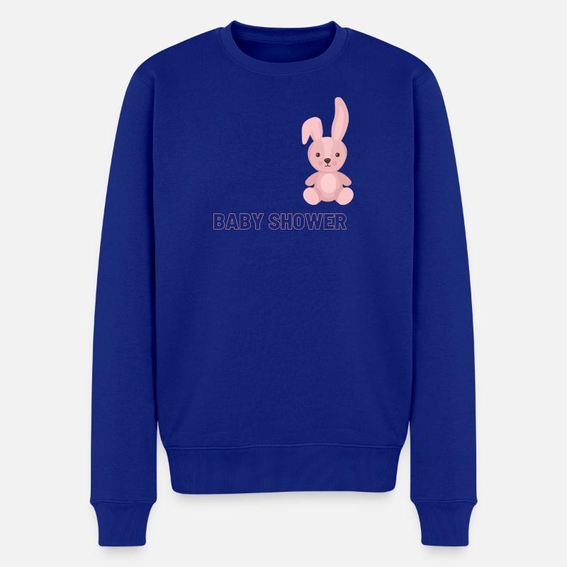 Shower de bébé avec motif de lapin rose - Pull Premium bio Homme - bleu roi