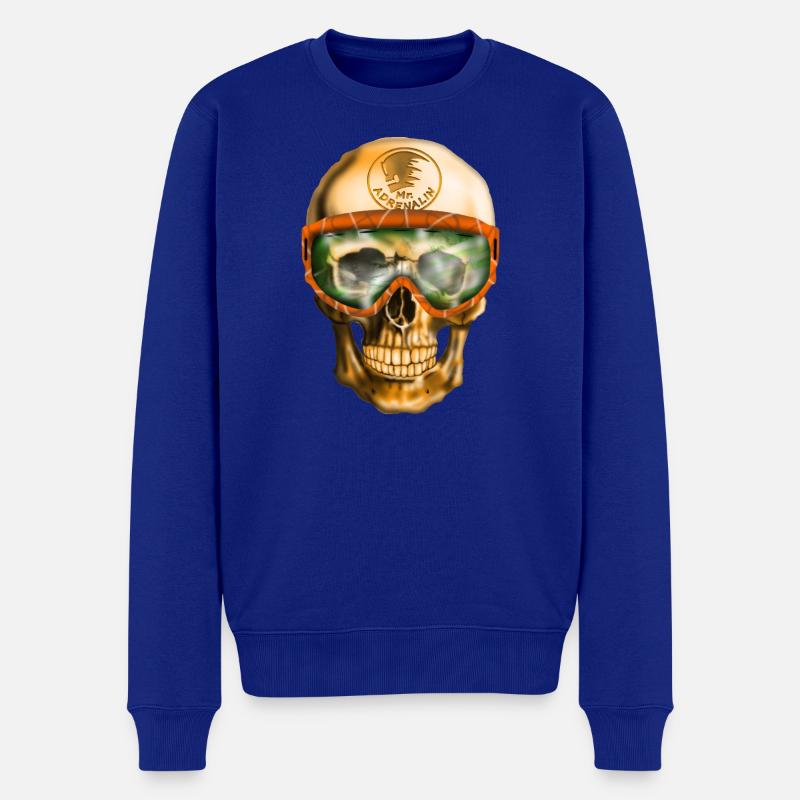 Adrenalin Schädel - Männer Premium Bio Pullover - Royalblau