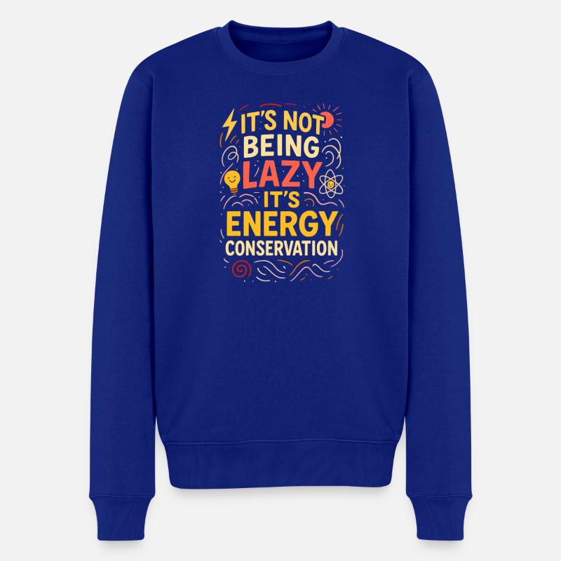Energieeinsparung nicht faul - Männer Premium Bio Pullover - Royalblau