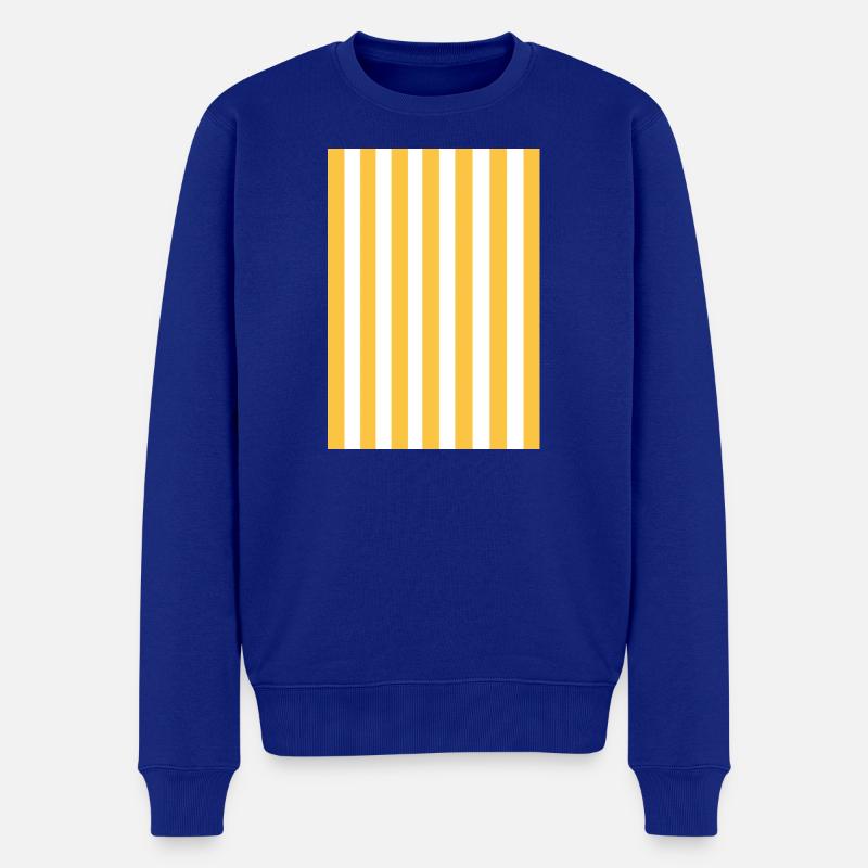 Rayures - jaune, blanc personnalisable - Pull Premium bio Homme - bleu roi