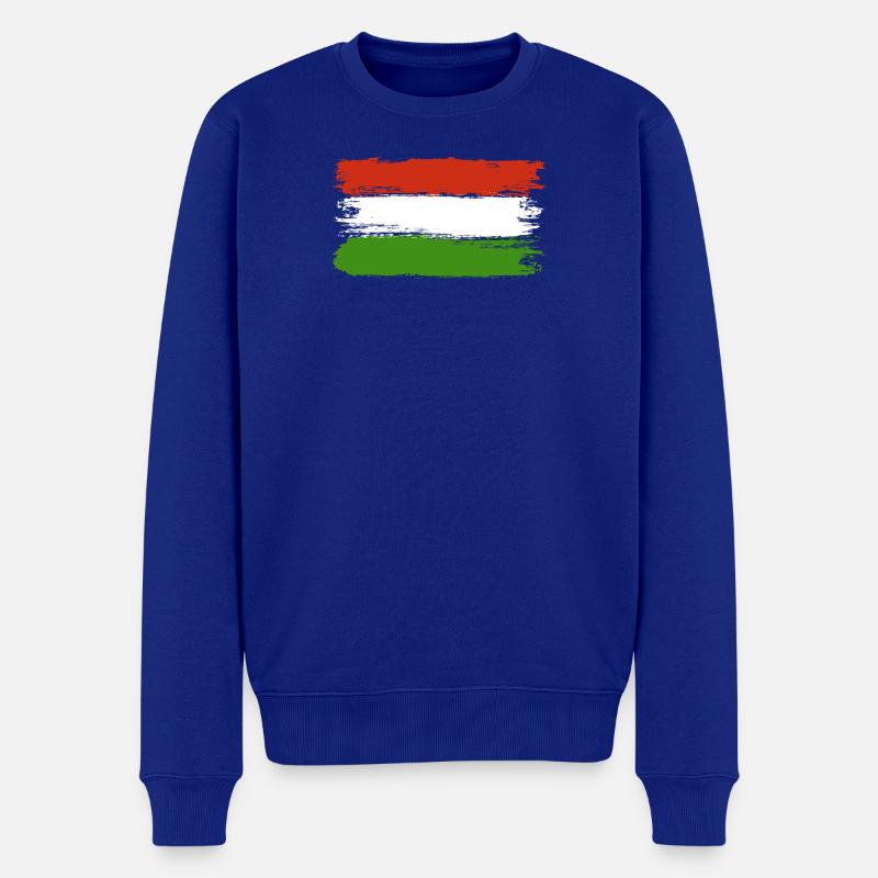 Pinselstriche der ungarischen Flagge - Männer Premium Bio Pullover - Royalblau
