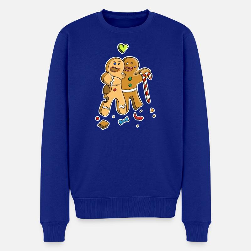 Lebkuchenmann/ Figuren Freundschaft & Streit - Männer Premium Bio Pullover - Royalblau