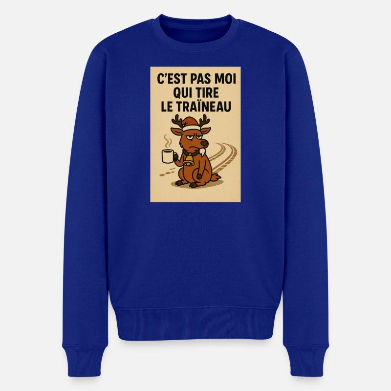 Blasierter Fuchs im Weihnachtscafé - Männer Premium Bio Pullover - Royalblau
