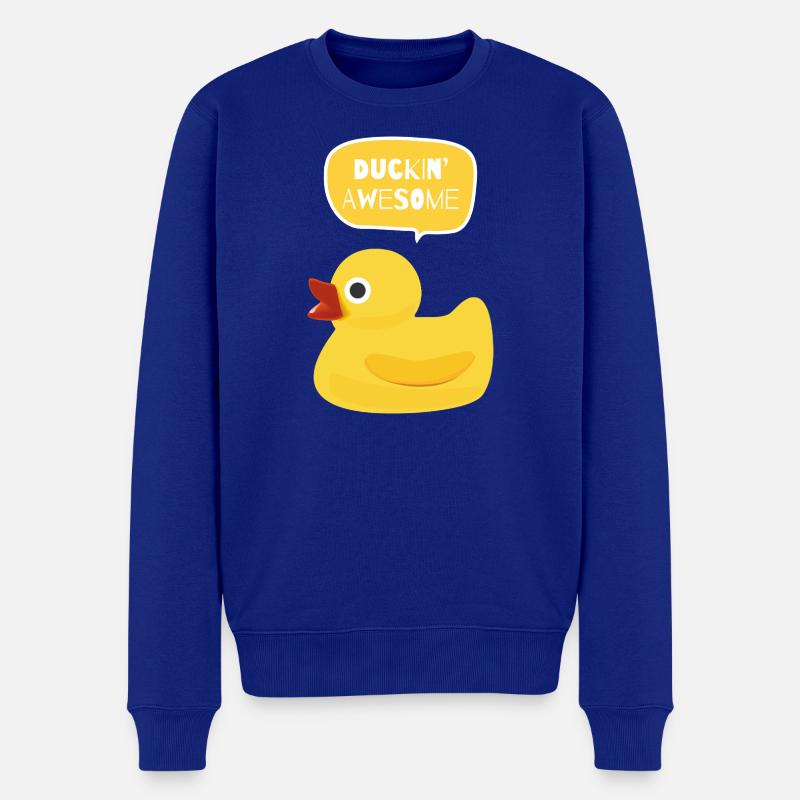 DUCKIN_AWESOME - Männer Premium Bio Pullover - Royalblau
