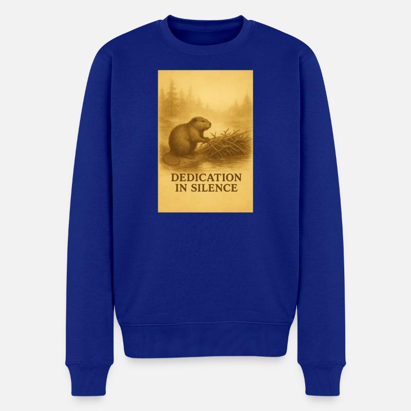 Biber-Hingabe in Stille - Männer Premium Bio Pullover - Royalblau