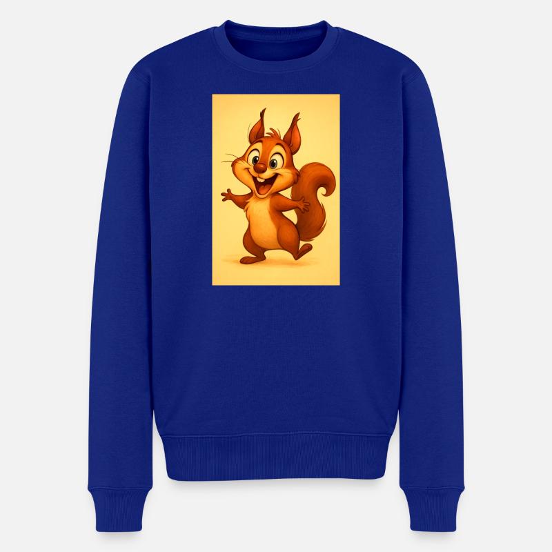 Sonneniges, verspieltes Eichhörnchen - Männer Premium Bio Pullover - Royalblau