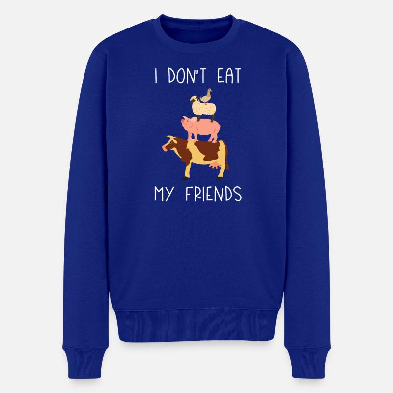 Ich esse meine Freunde nicht - Männer Premium Bio Pullover - Royalblau