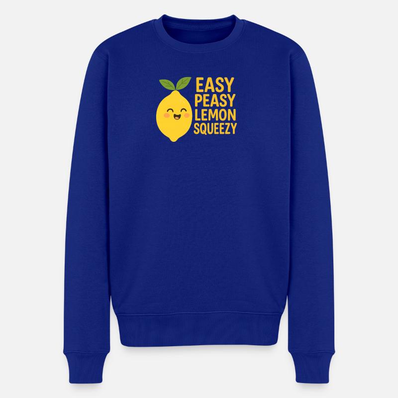 Fröhliche Zitronenmotive mit lustigem Spruch - Männer Premium Bio Pullover - Royalblau