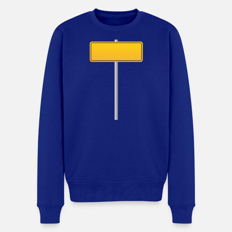 panneau de rue jaune - Pull Premium bio Homme - bleu roi
