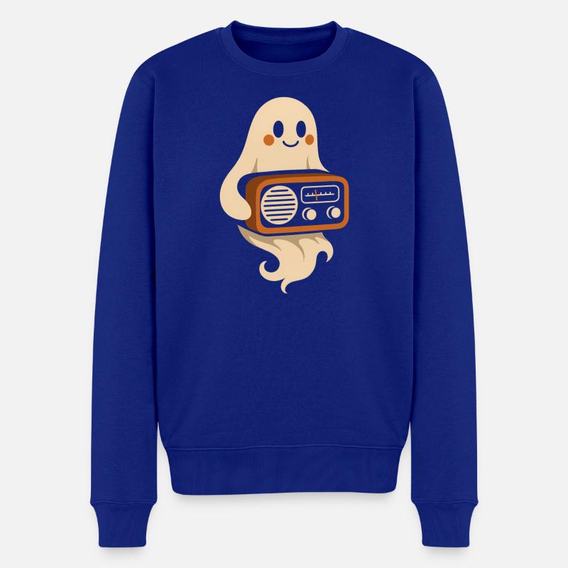 Geist mit Retroradio - Männer Premium Bio Pullover - Royalblau