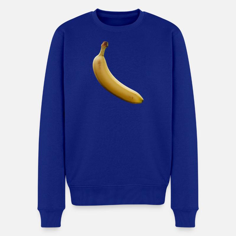 Banane Minimal Gelb Silhouette - Männer Premium Bio Pullover - Royalblau