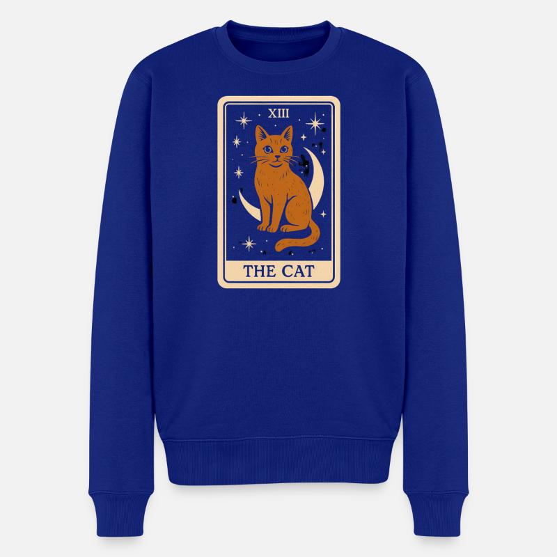Mystic Cat Tarot Imprimer - Pull Premium bio Homme - bleu roi