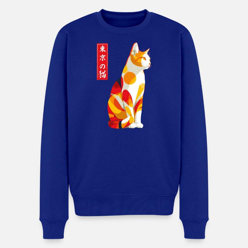 Tokio Katze - Männer Premium Bio Pullover - Royalblau