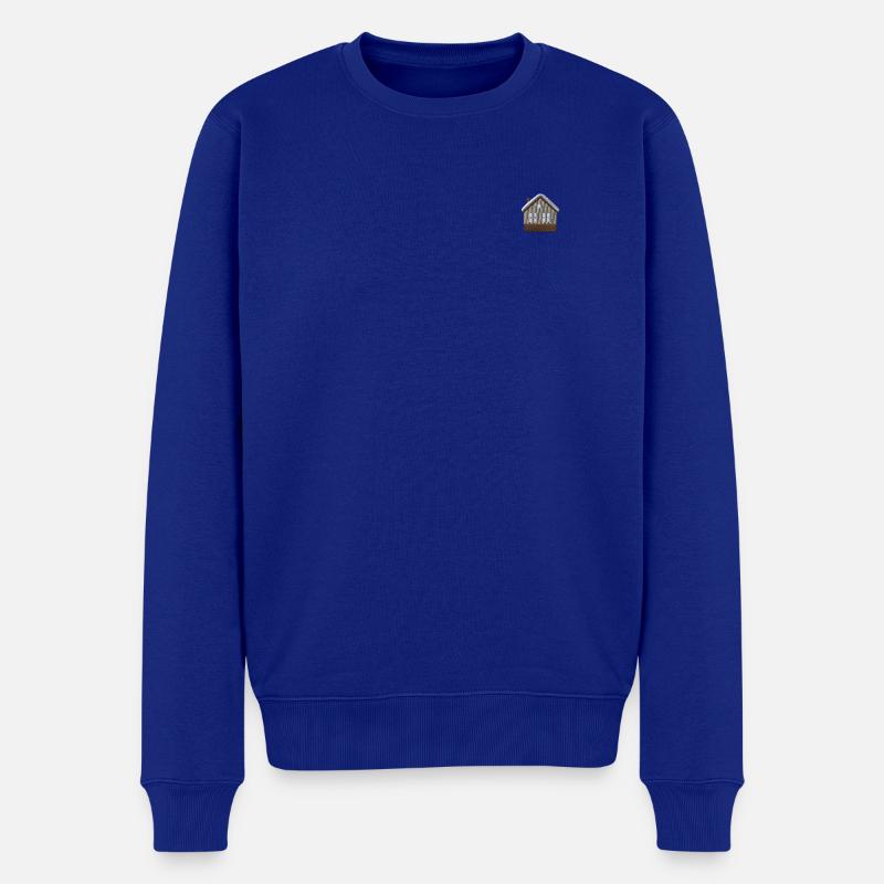 Haus bestickt - Männer Premium Bio Pullover - Royalblau
