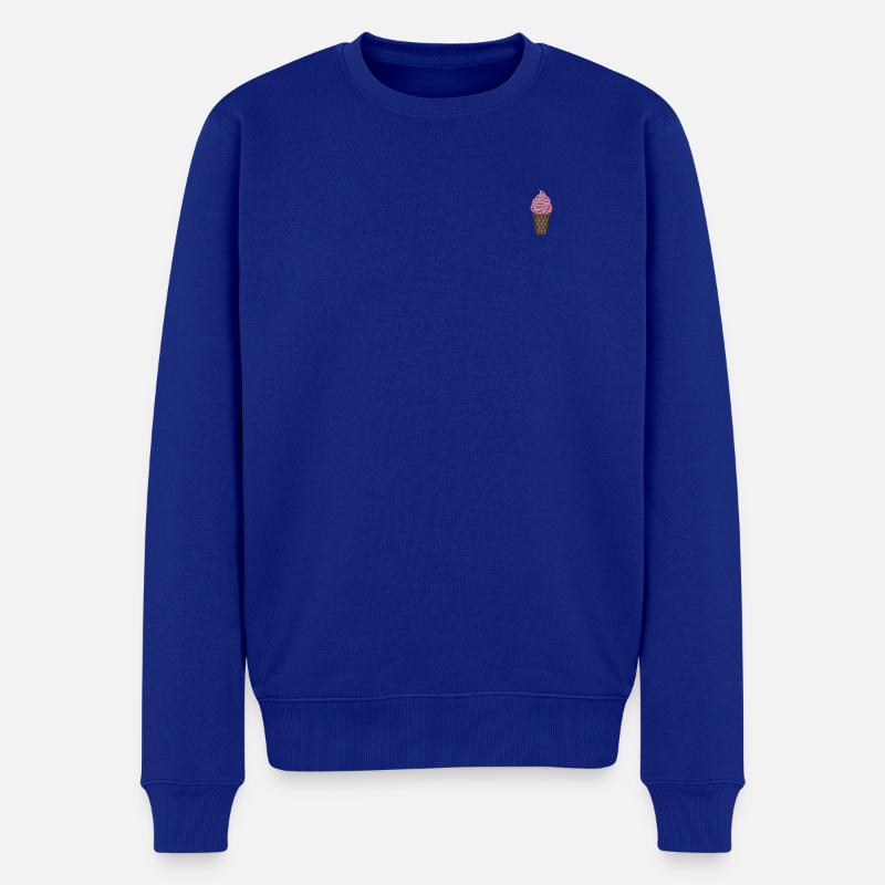 Glace molle brodée - Pull Premium bio Homme - bleu roi
