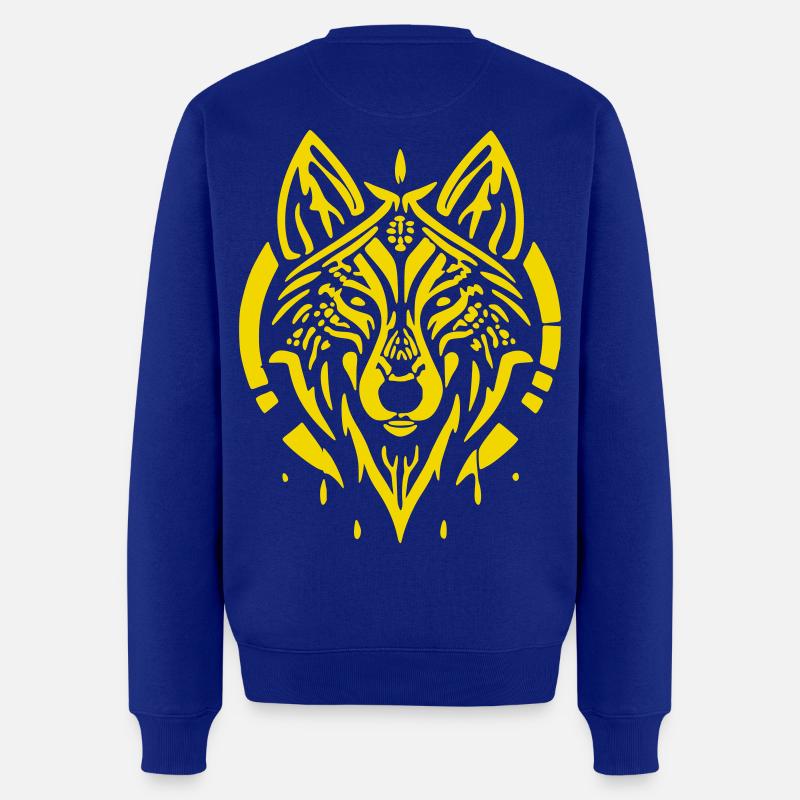 Wolfskopf - Männer Premium Bio Pullover - Royalblau