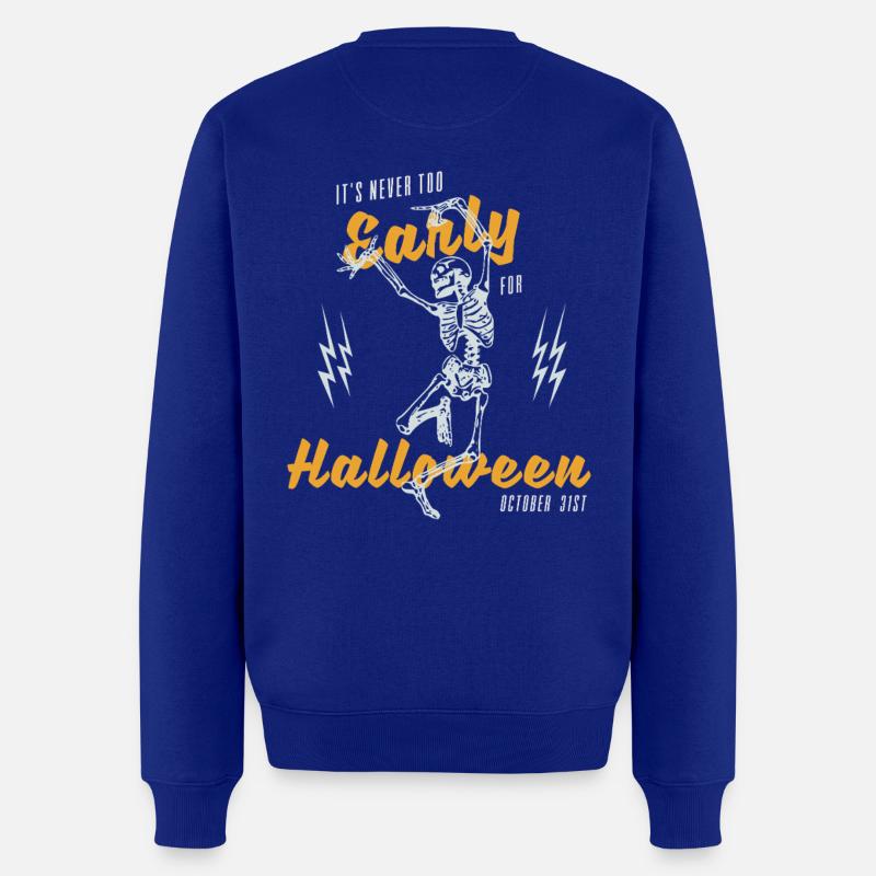 Halloween Skeleton with Power Pose - Männer Premium Bio Pullover - Royalblau