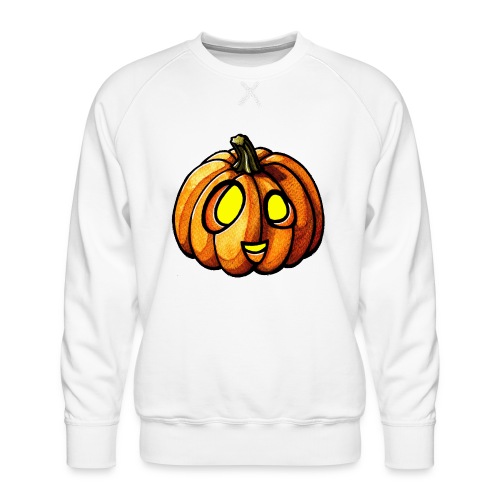 Pumpkin Halloween watercolor scribblesirii - Herre premium sweatshirt