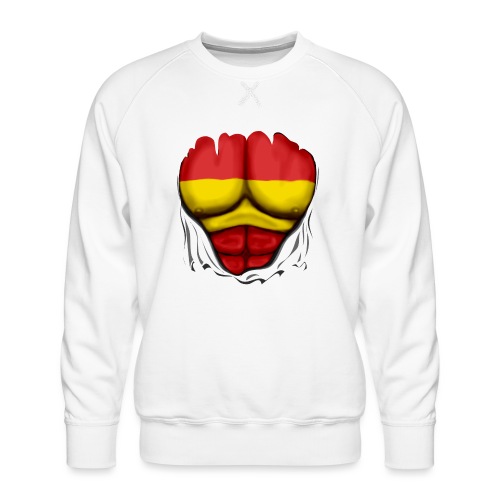 España Flag Ripped Muscles six pack chest t-shirt - Men's Premium Sweatshirt
