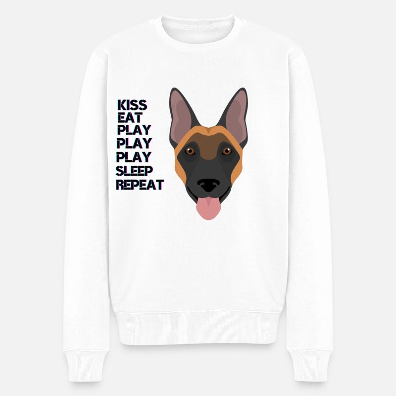 Belgischer Schäferhund Bunt - Männer Premium Bio Pullover - Weiß