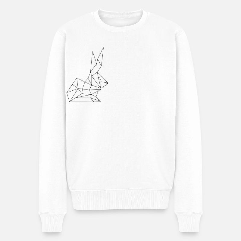 Polygone de lapin de Pâques - Pull Premium bio Homme - blanc