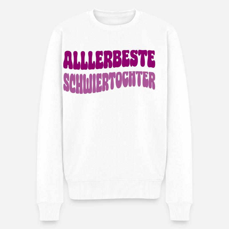 allerbeste schwiegertochter - Männer Premium Bio Pullover - Weiß