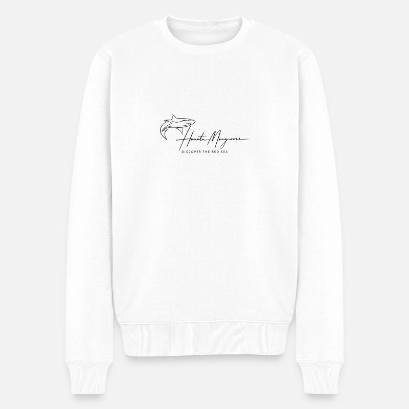 Logo Schriftzug schwarz - Männer Premium Bio Pullover - Weiß