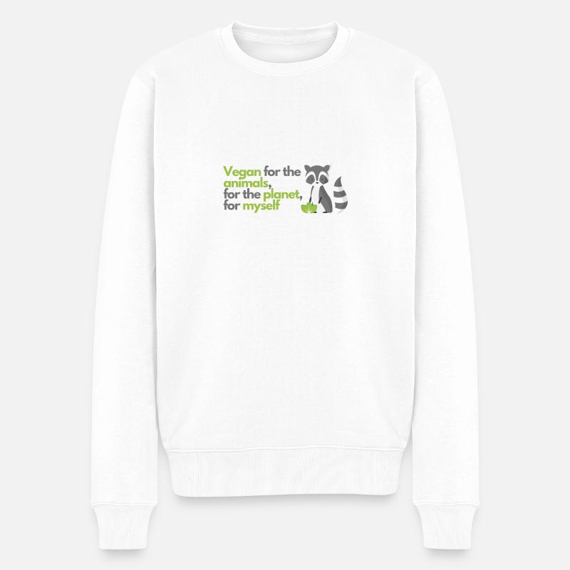 Vegan for the animals, for the planet, for myself - Männer Premium Bio Pullover - Weiß