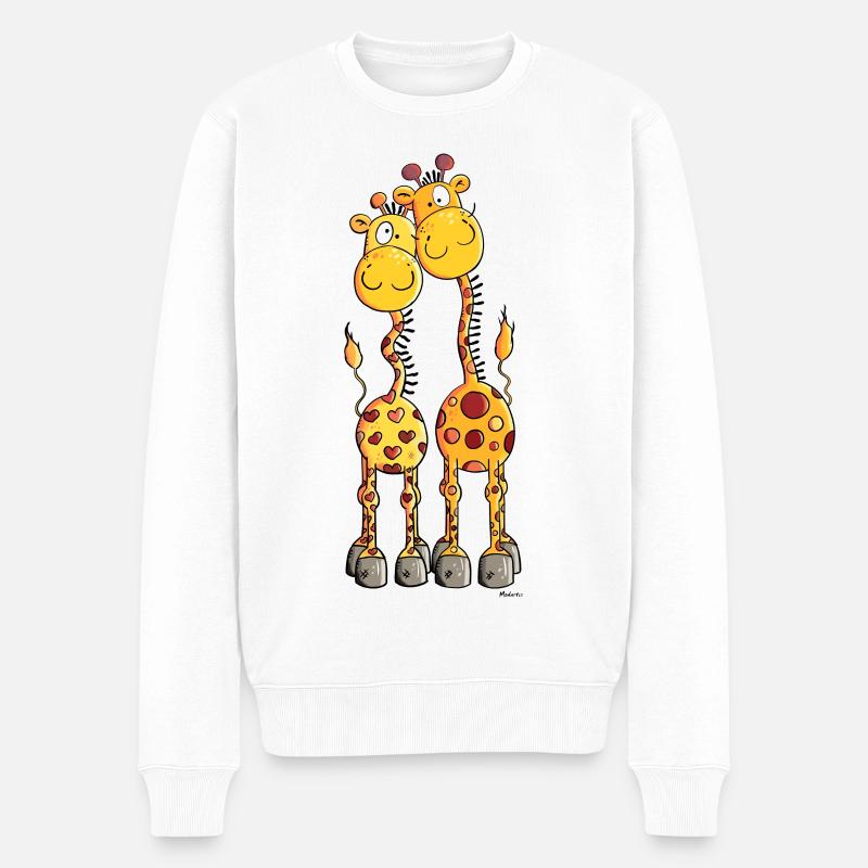 Amour Girafes - Pull Premium bio Homme - blanc