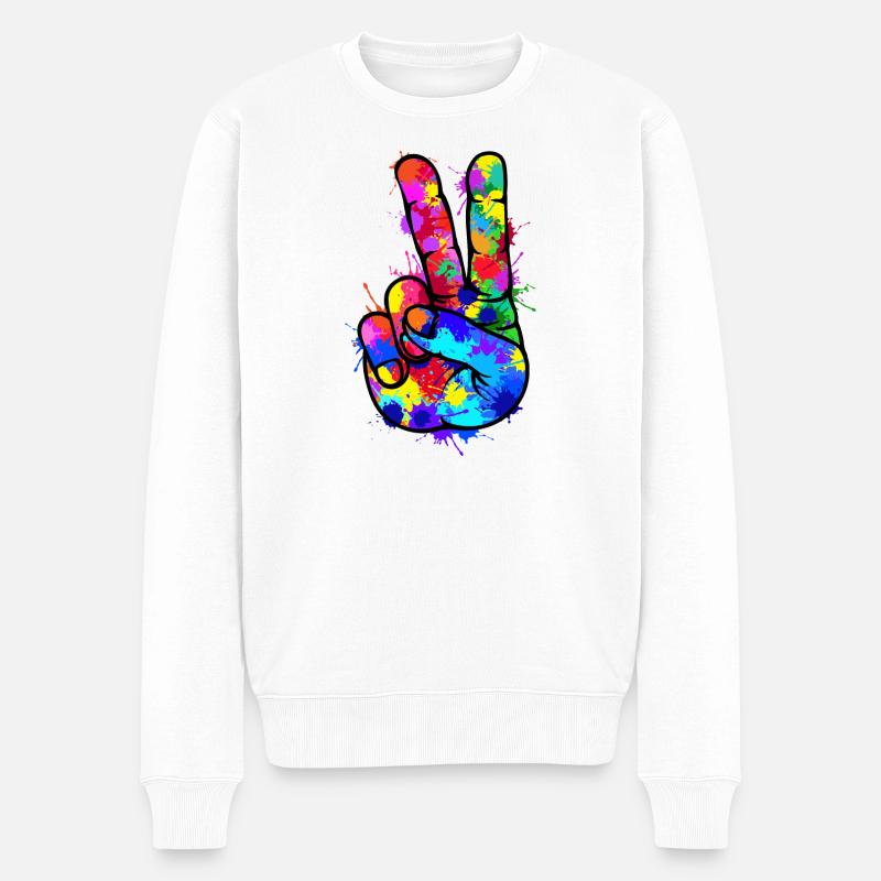 Cool Lustig Chillen - Männer Premium Bio Pullover - Weiß