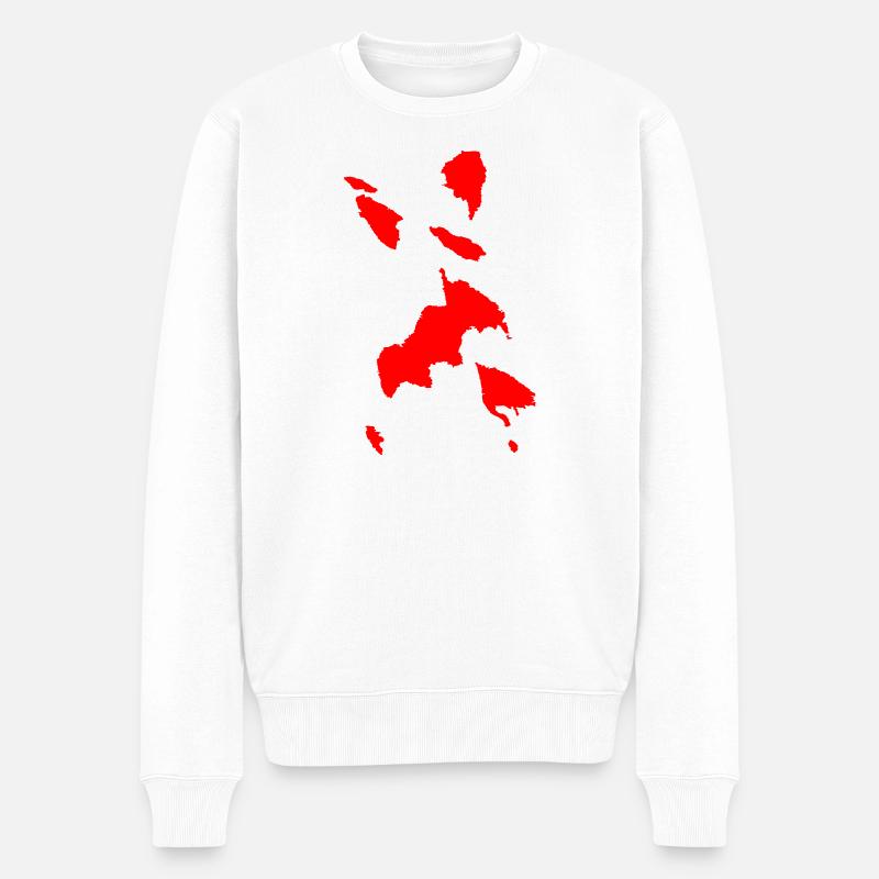 Abstrakt Budo TUSCHE - Männer Premium Bio Pullover - Weiß