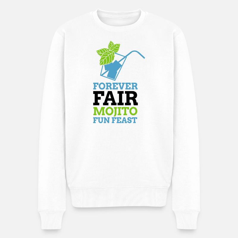 Für immer Mojito-Fest - Männer Premium Bio Pullover - Weiß