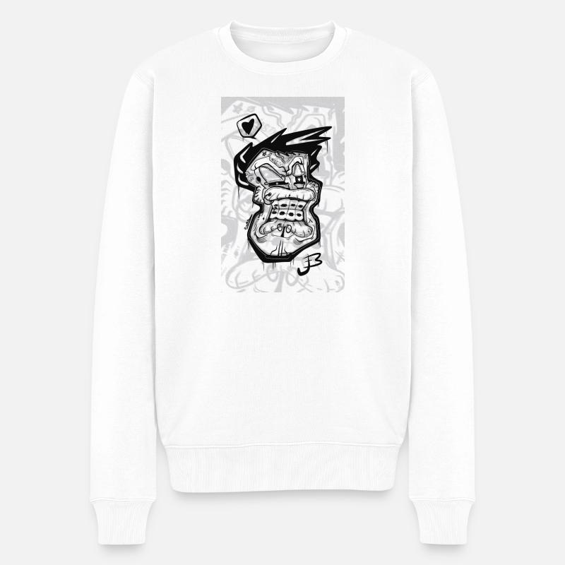 Goth Toon - Pull Premium bio Homme - blanc