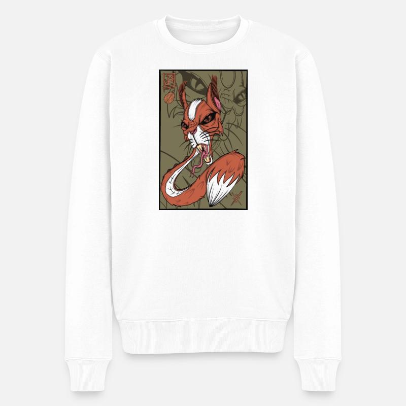 Foxy snake squirrel - Männer Premium Bio Pullover - Weiß