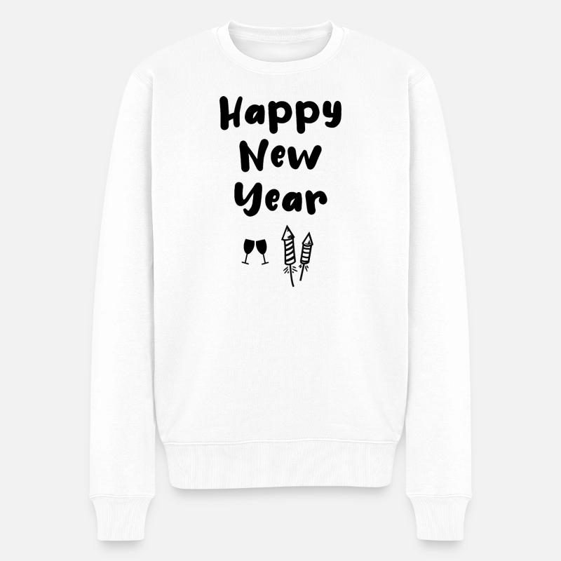 Réveillon du Nouvel An Bonne année - Pull Premium bio Homme - blanc
