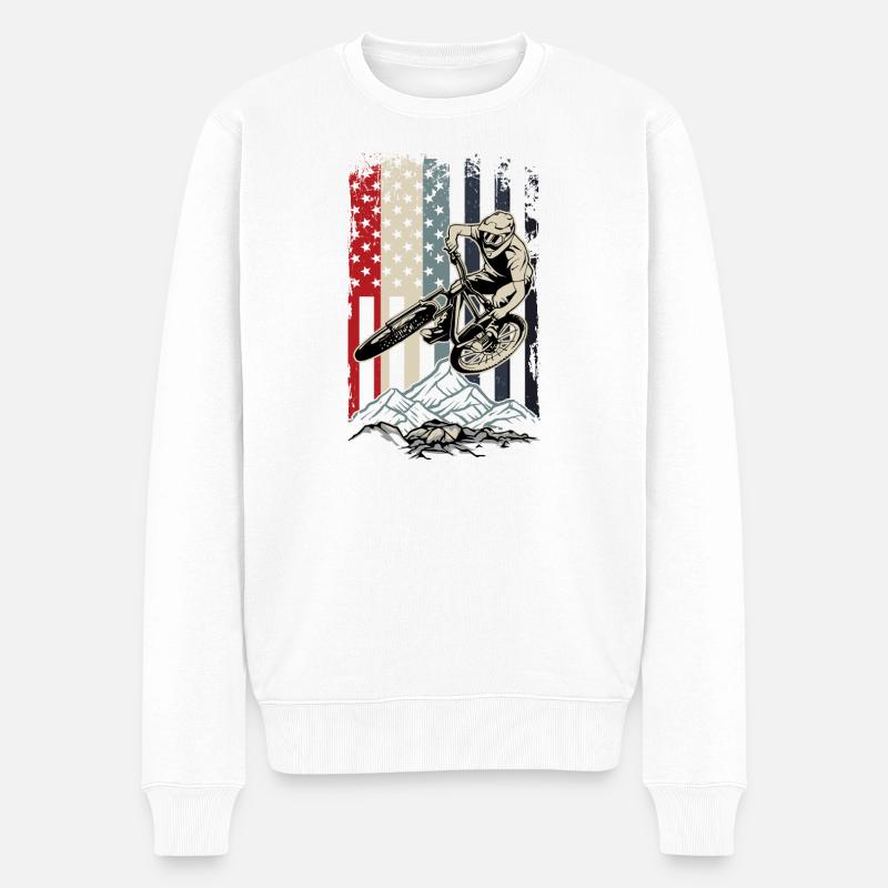 Freedom Jump MX Rider - Männer Premium Bio Pullover - Weiß