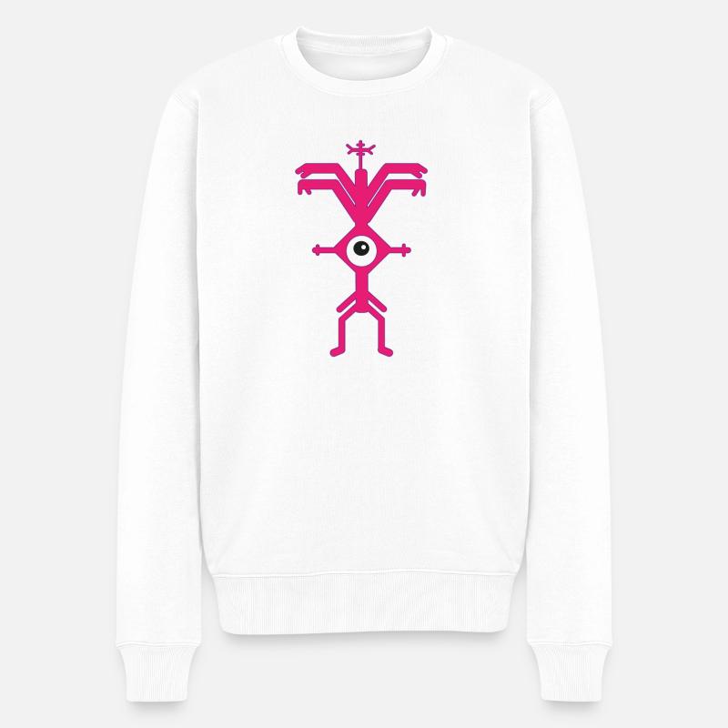 ElectroParty Impression Psyclops Magenta Violette White - Pull Premium bio Homme - blanc