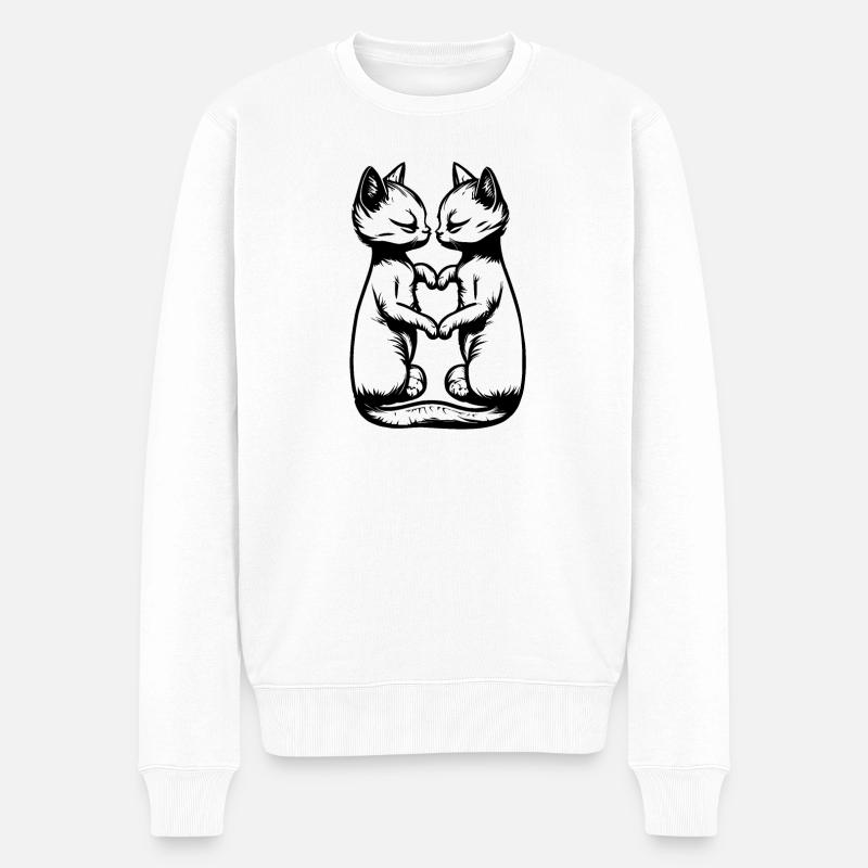 Embrasser les chats - Pull Premium bio Homme - blanc