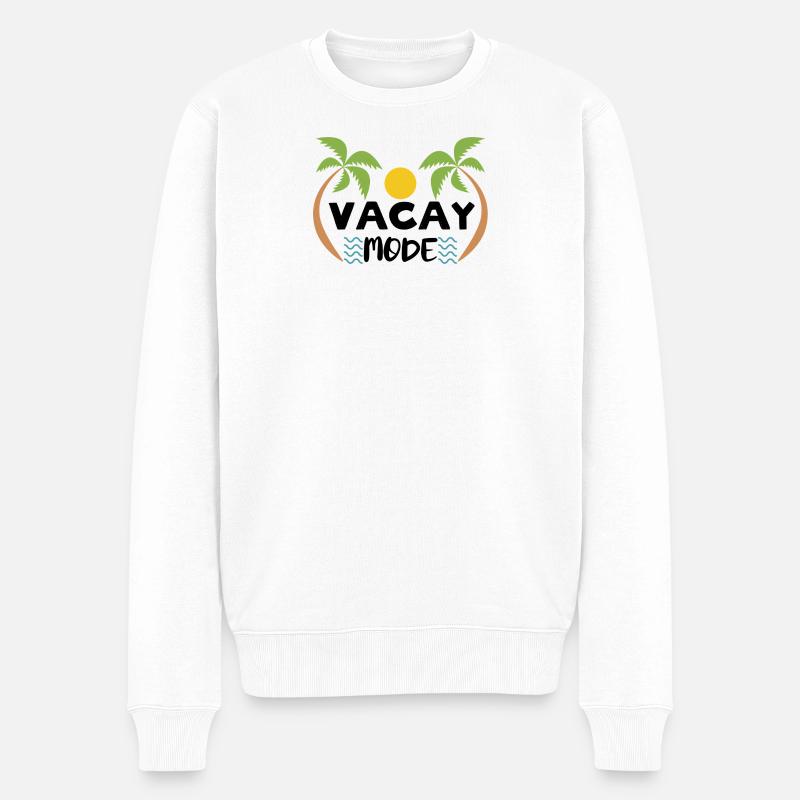 Tropische Flucht T-Shirt - Männer Premium Bio Pullover - Weiß