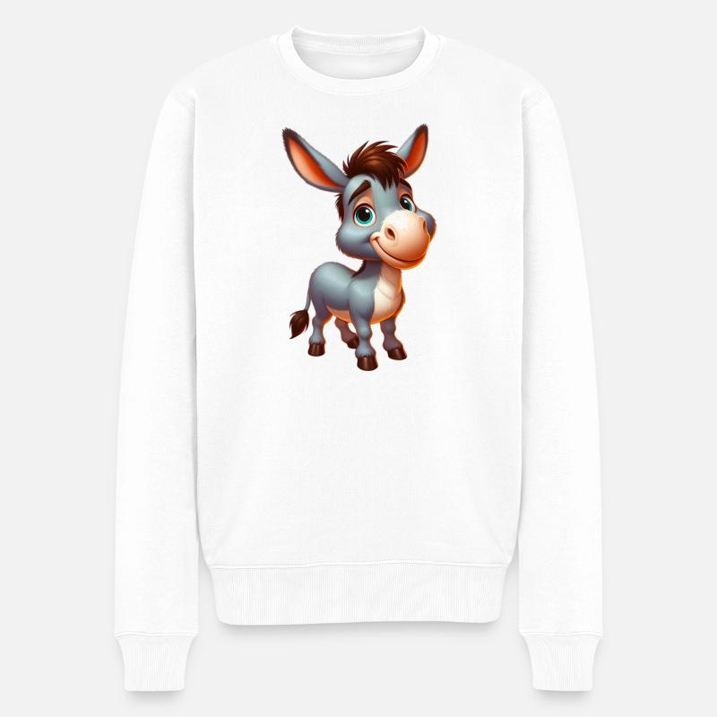 Esel Esel Schnuller Maultier - Männer Premium Bio Pullover - Weiß