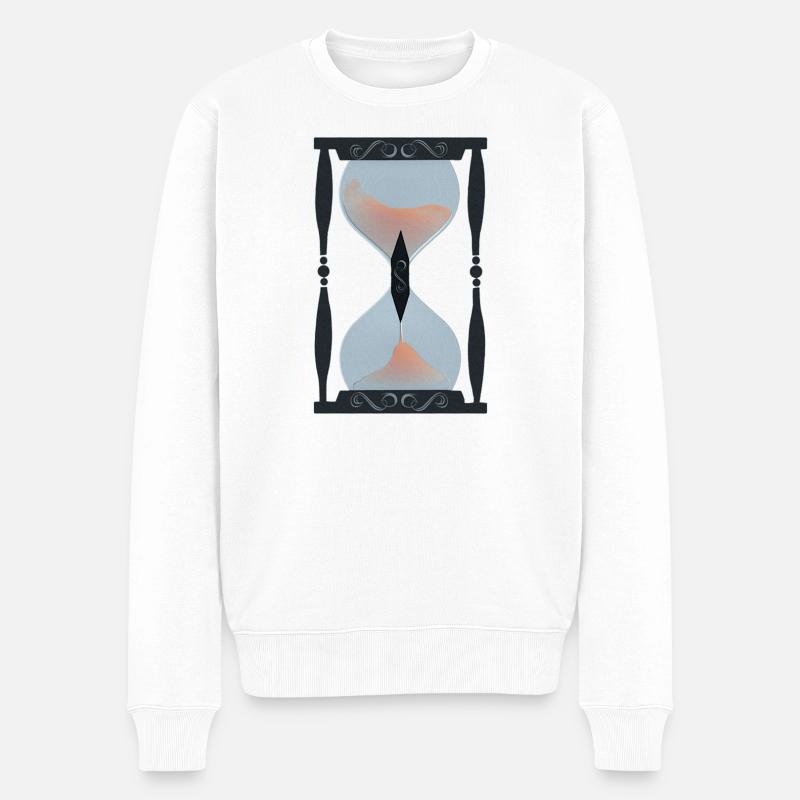 sandtimer, memento mori - Männer Premium Bio Pullover - Weiß